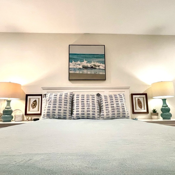 Canaan Blue/Cream Textured Pillow - Picture 3 of 9